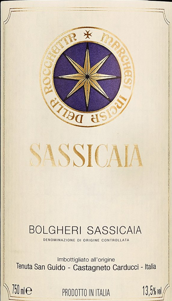 Tenuta San Guido 'Sassicaia' wine label