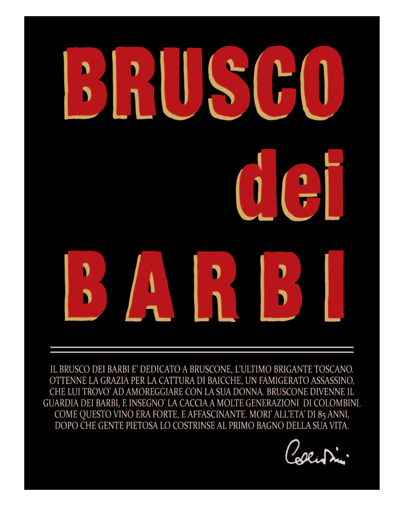 Fattoria dei Barbi 'Brusco dei Barbi' wine label